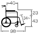 アルミ製介助用車椅子 KA302SB サイズ